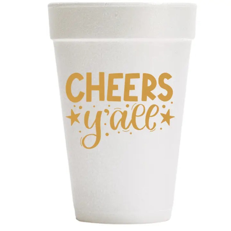 Cheers Yall Styrofoam Cups
