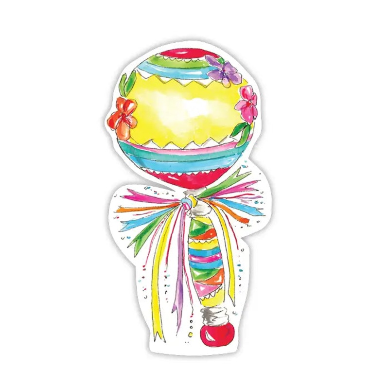 Handpainted Otomi Fiesta Maraca Die-Cut Accents