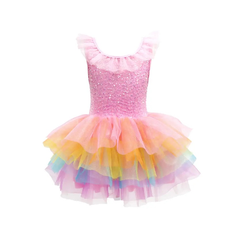 Unicorn Dreamer Multi-Layered Rainbow Party Dress