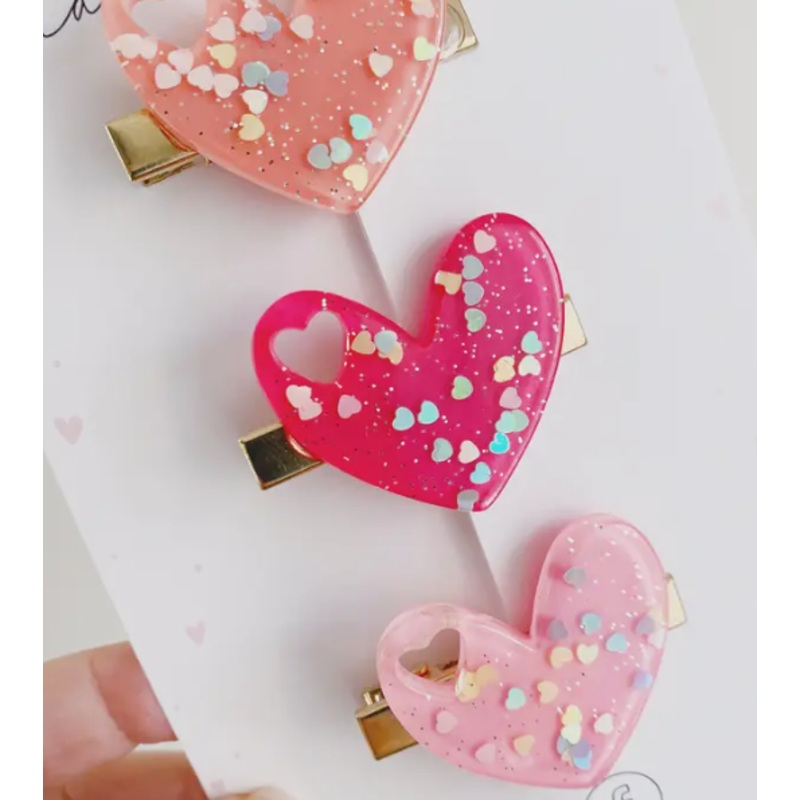 Valentine's Day Heart Hair Clips