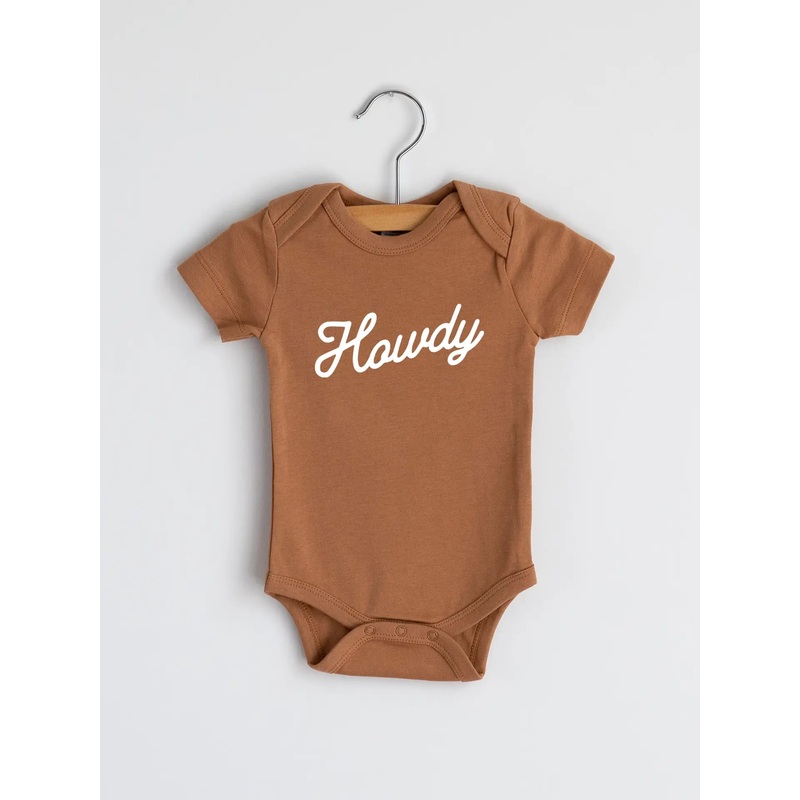 Camel Organic Howdy Modern Baby Bodysuit