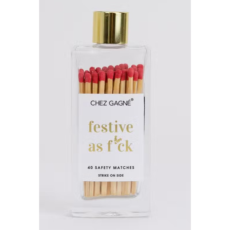 Festive As Fuck - Glass Bottle Holiday Matches