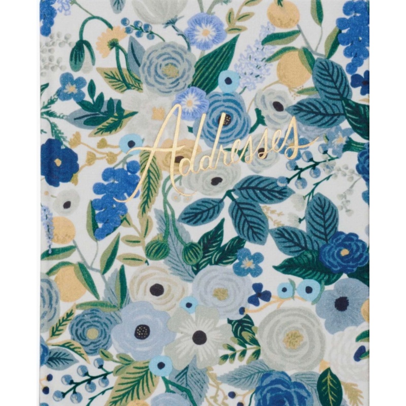 Floral Blue Fabric Address Book by Rifle Paper Co.