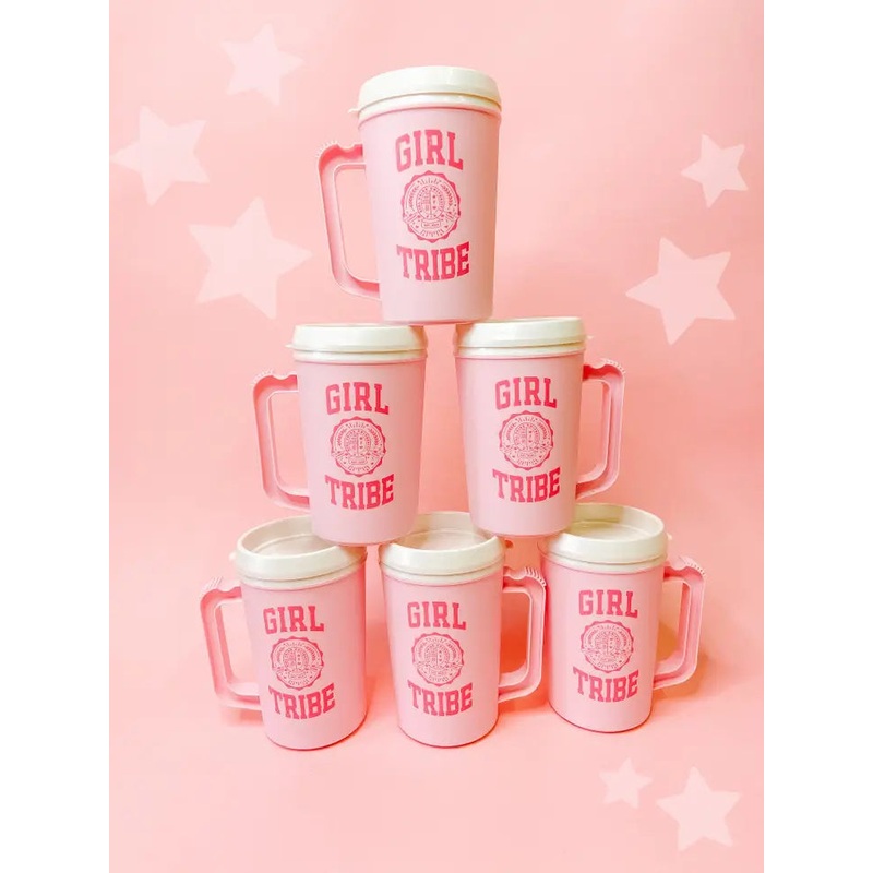 Girl Tribe Mega Mug with Bendy Straw