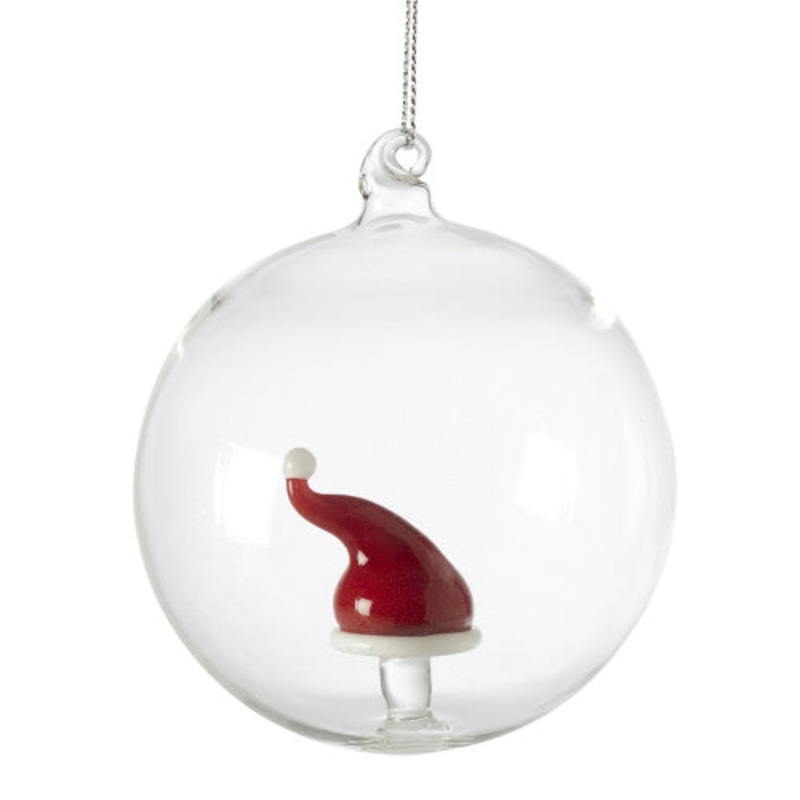 Glass Ornament-Santa Hat