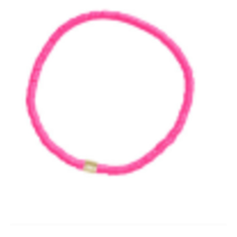Neon Pink Cabrillo Vinyl Disc Stretch Bracelet (