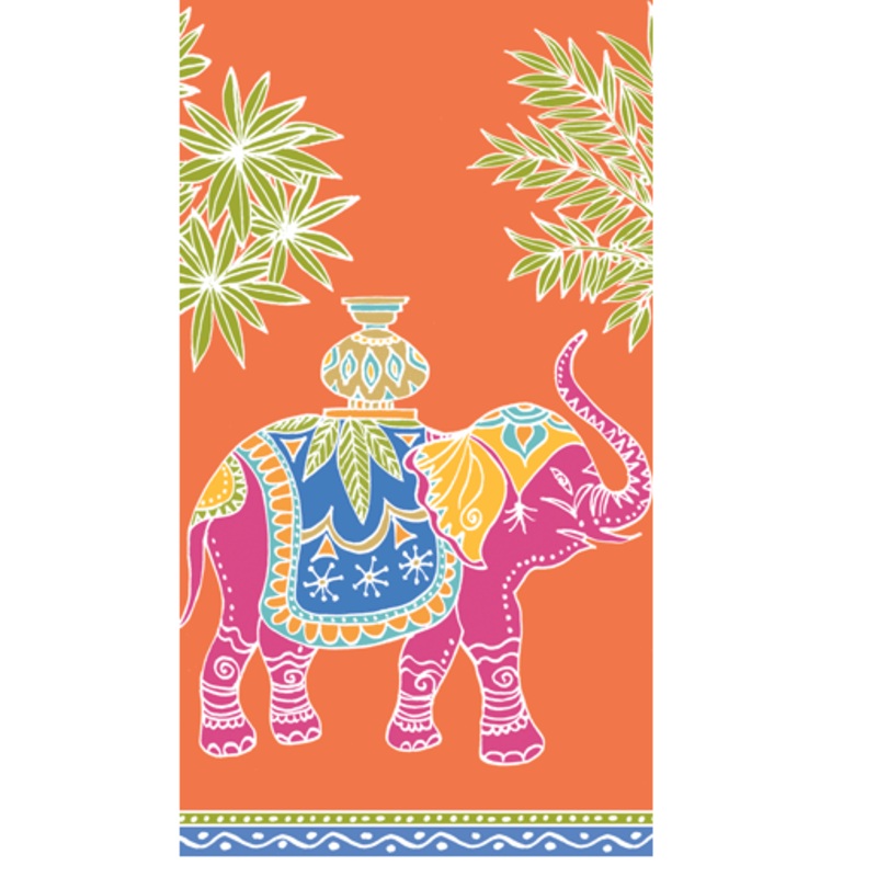 Royal Elephant Orange Guest Towel