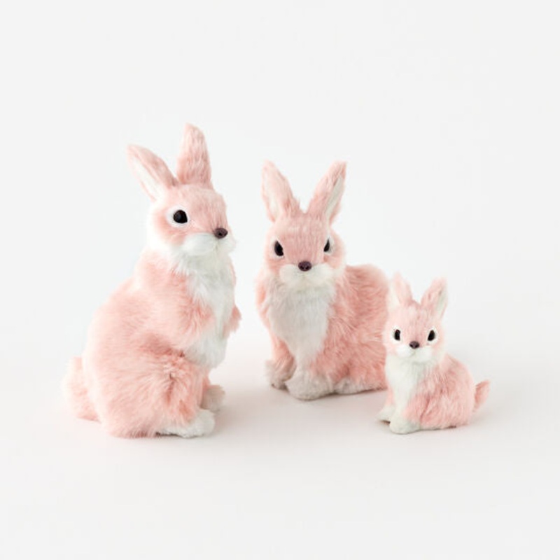 St/3 Bunny Family, Pink PVC, 4", 5.5", 7.5