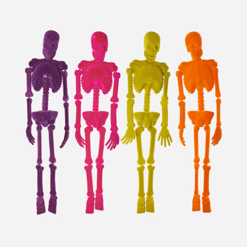 Vibrant Flocked Skeleton