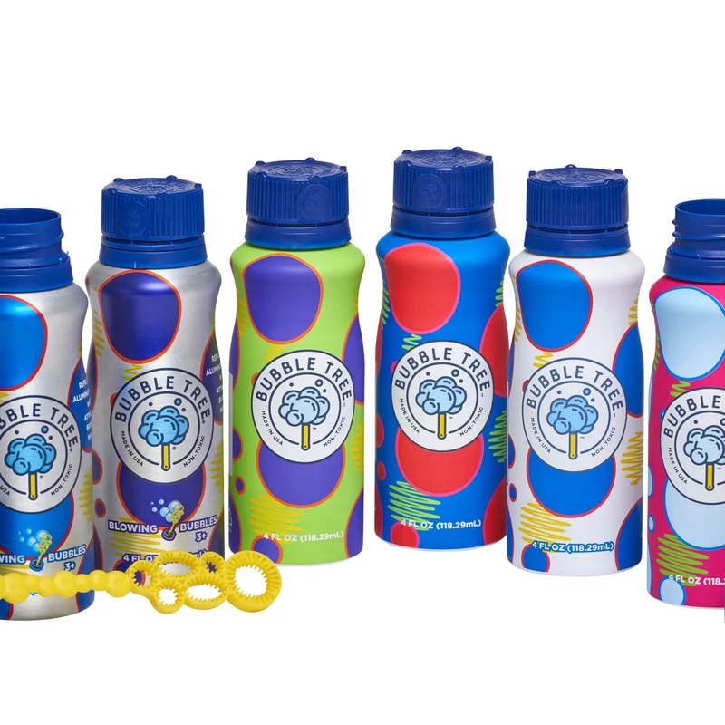 4 Fl. oz. Aluminum Bubble Bottle & Wand