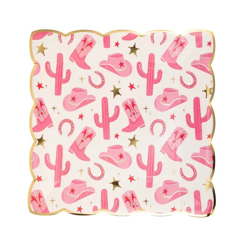 Cowgirl Pattern Paper Plate