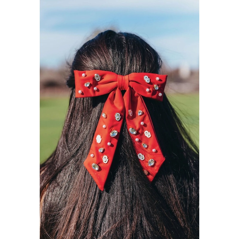 Crimson Ou Bow Barrette
