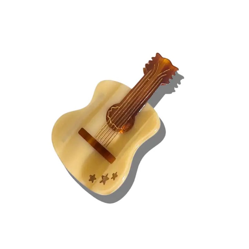 Hand-Painted Guitar Claw Hair Clip