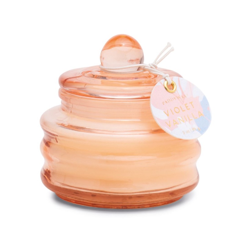 Violet Vanilla Small Glass Candle W/lid 3oz