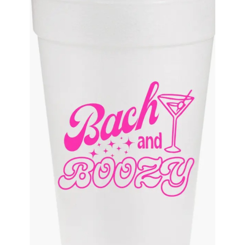 Bach & Boozy Styrofoam Cups