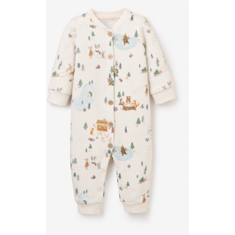 Christmas Print Fleece Jumpsuit