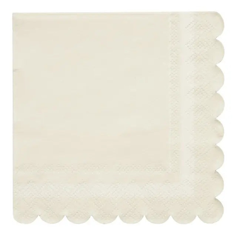Cocktail Napkin Scalloped Edge Cream/20 Pkg