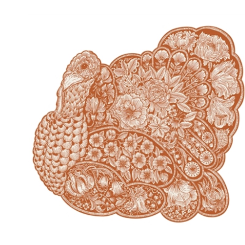 DIE-CUT HARVEST TURKEY PLACEMAT - 12 SHEETS