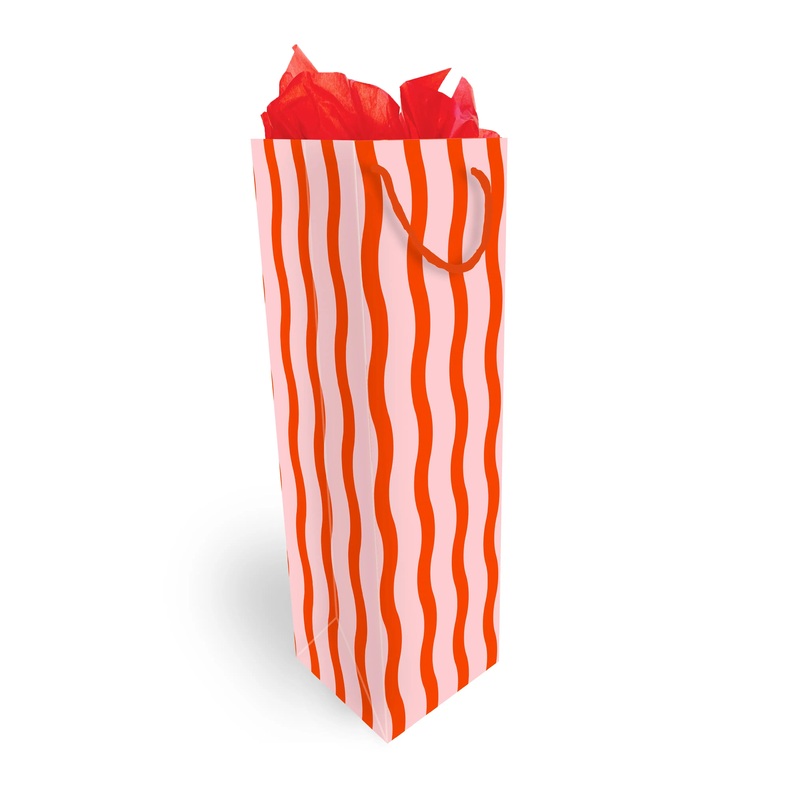 Fussy Stripe Wine Bag