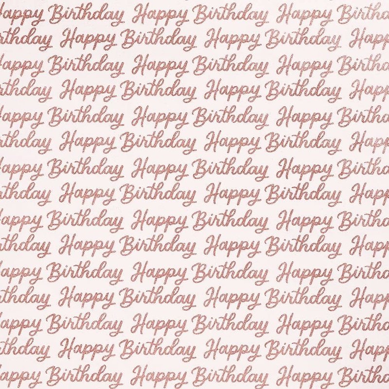 Happy Birthday Pink Glitter Wrap