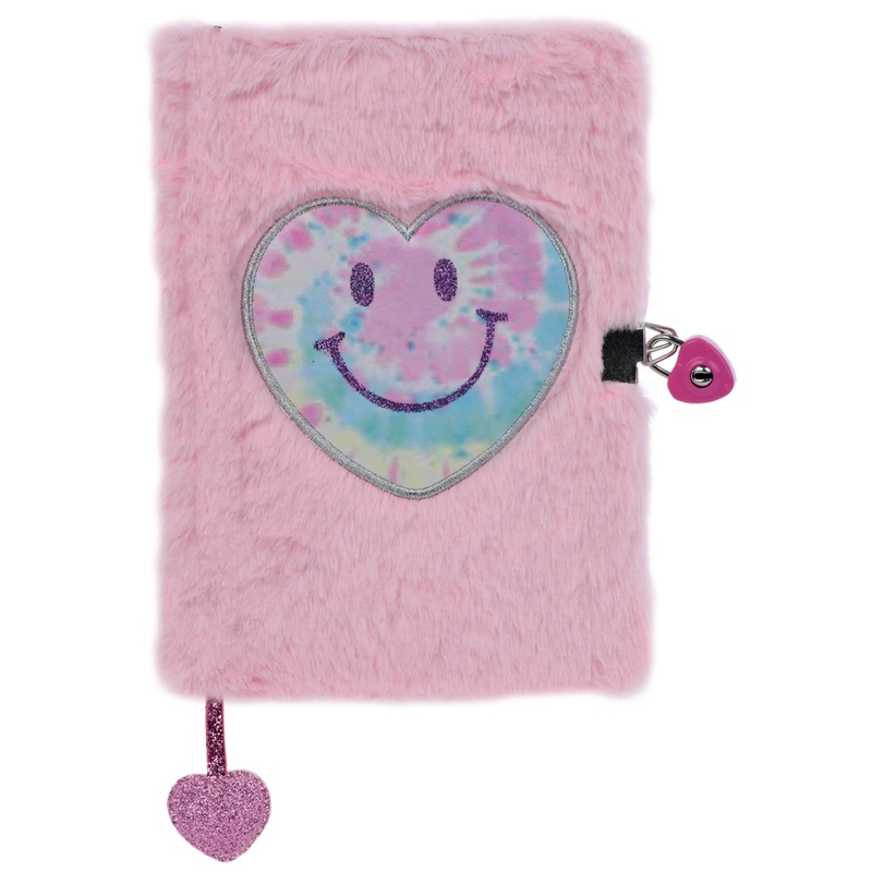 Heart Tie Dye Lock & Key Furry Journal