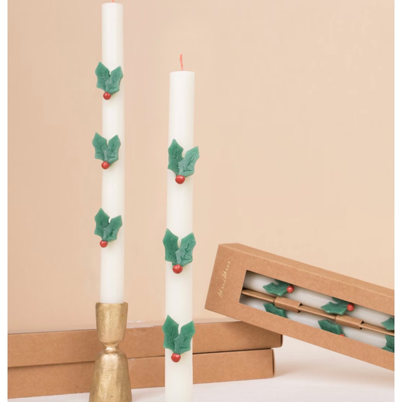 Holly Table Candles