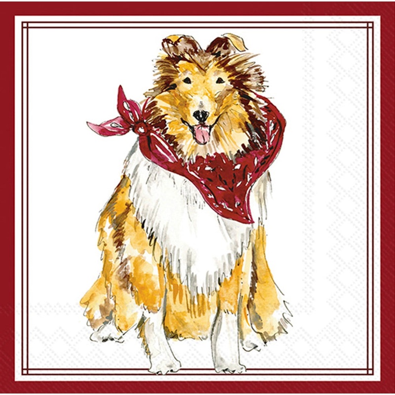 Maroon Collie Hometown Pride cocktail napkins