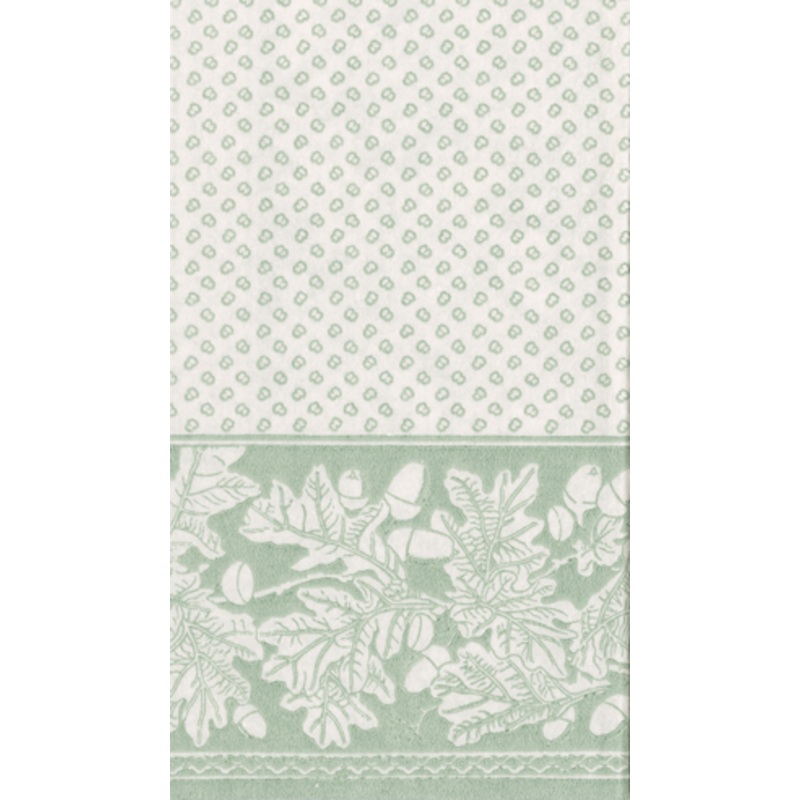 Oak Leaves & Acorns Sage Grn/ivory Guest Towels Airlaid - 12 In