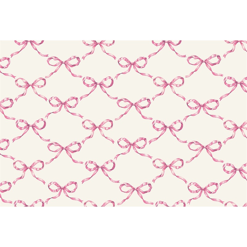 PINK BOW LATTICE PLACEMAT - PAD OF 24 SHEETS