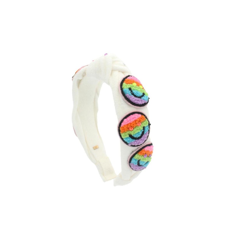 Smile patch terry knot headband