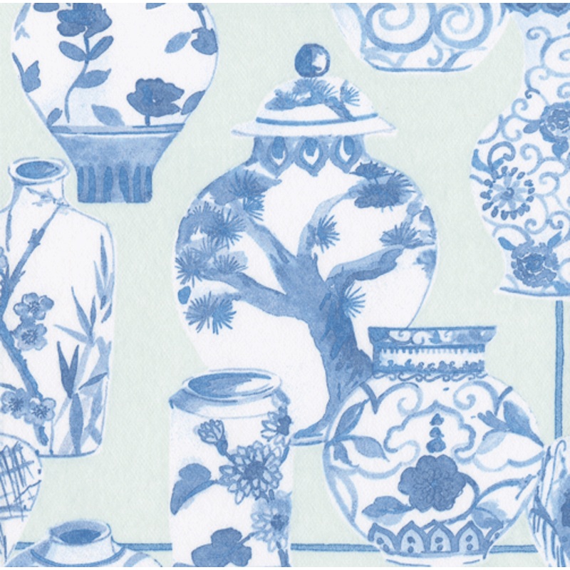 Glazed Porcelain Celadon-Ppr Linen Napkin Airlaid Cocktail-15 In