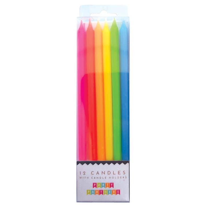 Neon Rainbow Gradient 12 Candle Set