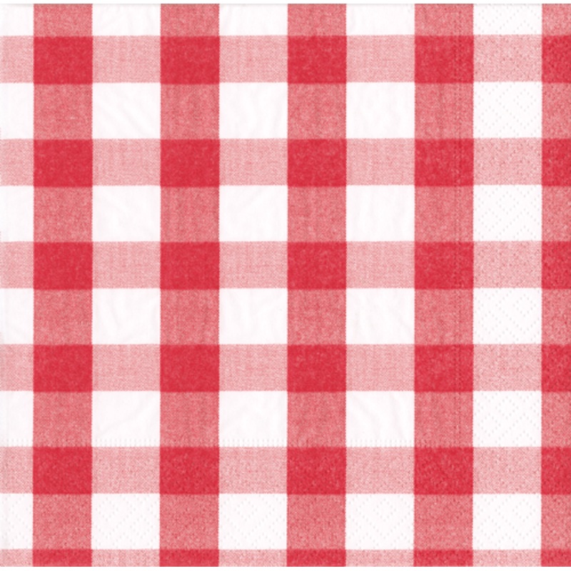 Red Gingham Cocktail Napkins