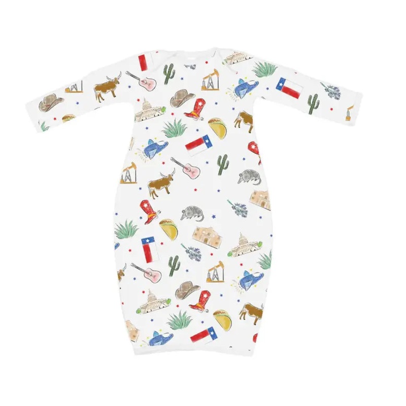 Texas Kids Organic Cotton Newborn Gown