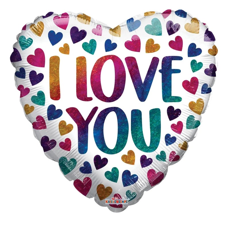 ConverUSA 18" I Love You Colorful Holographic Balloon