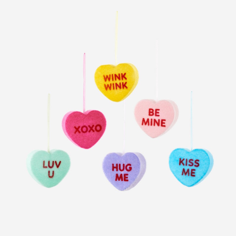 Flocked Conversation Heart, Sm 6"
