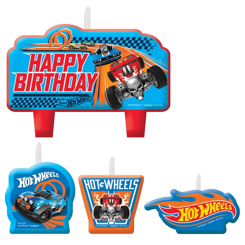 Hot Wheels Wild Racer Birthday Candle Set 4pc