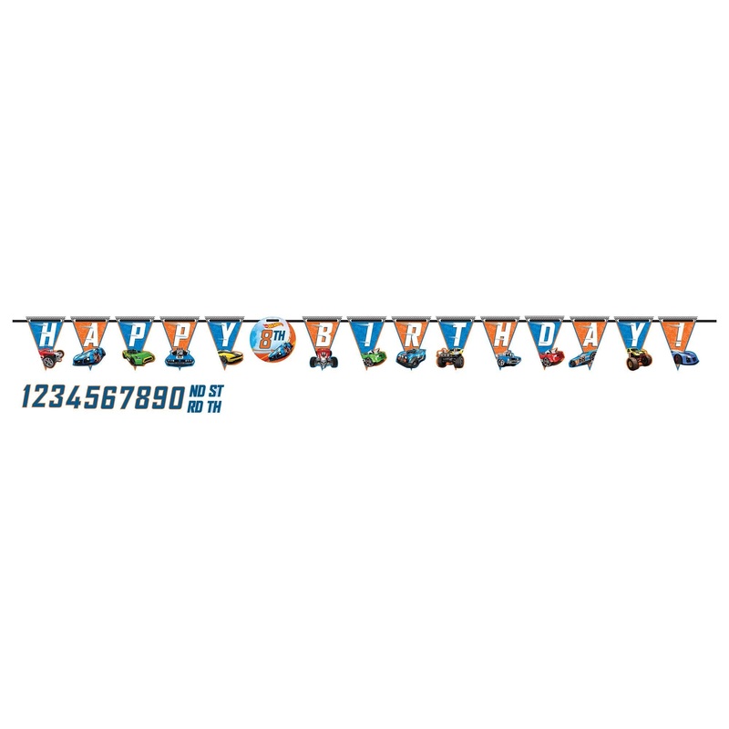Hot Wheels Wild Racer Jumbo Add-An-Age Letter Banner 10ft