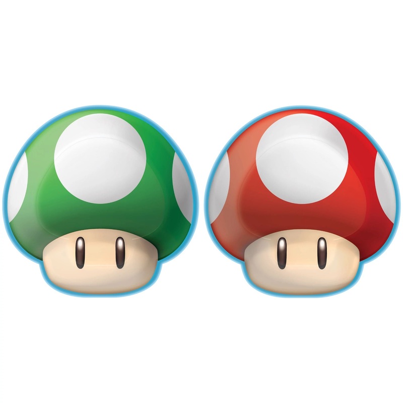 Super Mario Brothers 7" Shaped Plates 8ct