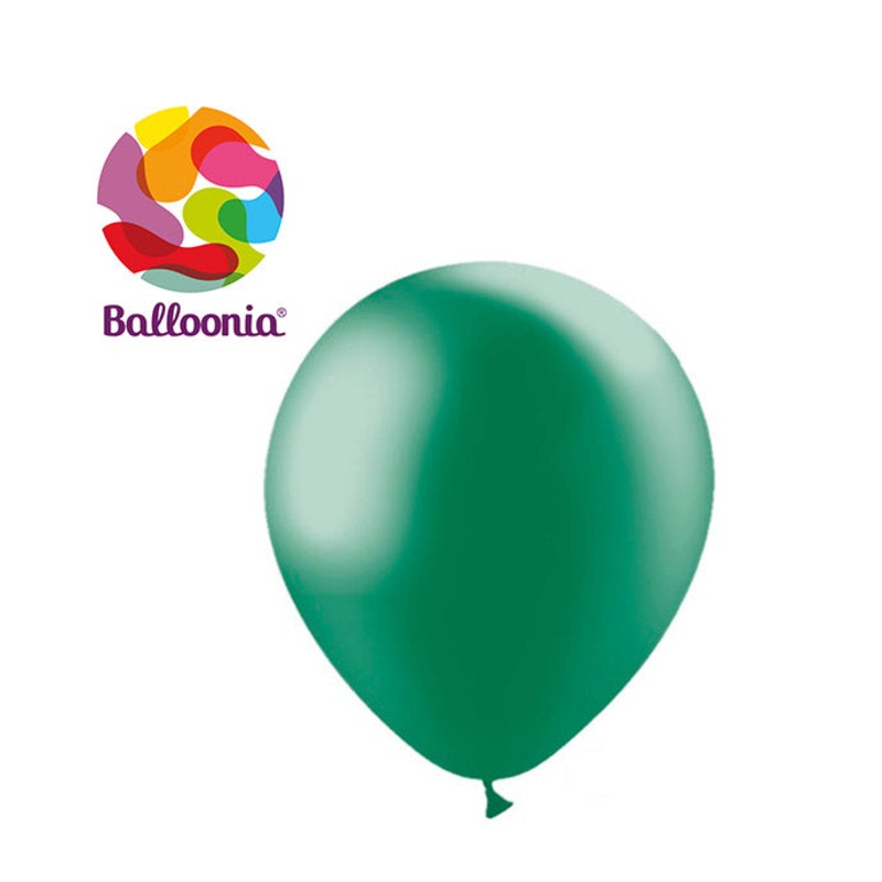 Balloonia 10" Metallic Forest Green Latex Balloons - 100ct