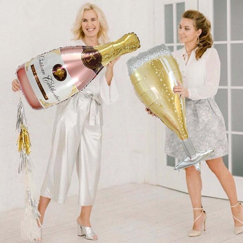 Bridal Shower and Bachelorette Cocktail Balloons Giant Champagne Bottle Decorations