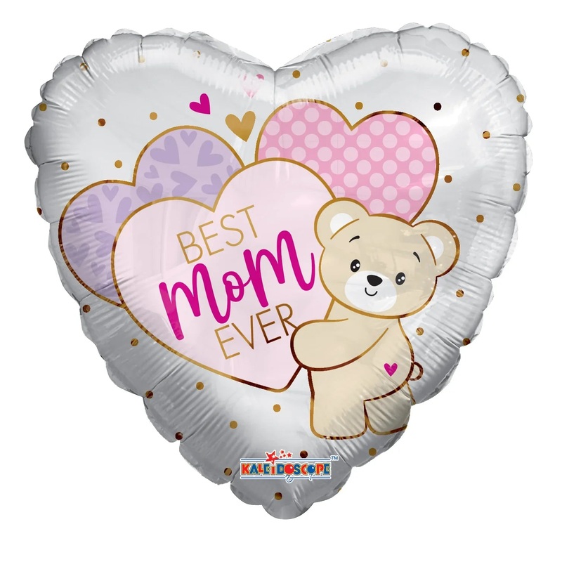 ConverUSA 18" Best Mom Ever Bear Hearts Balloon-Flat