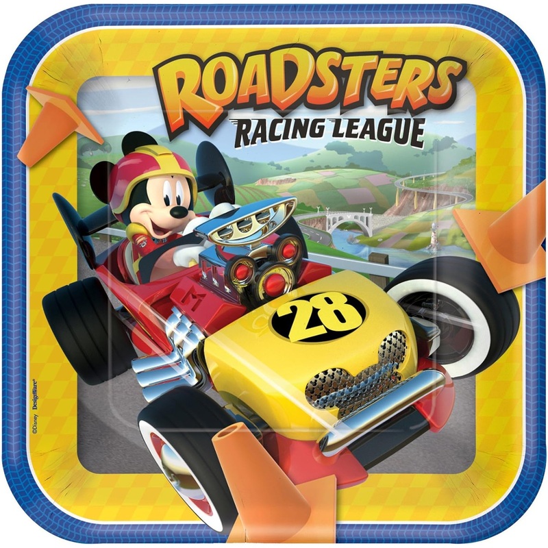 Disney Mickey Roadster Square Paper Plates - 9" 8ct