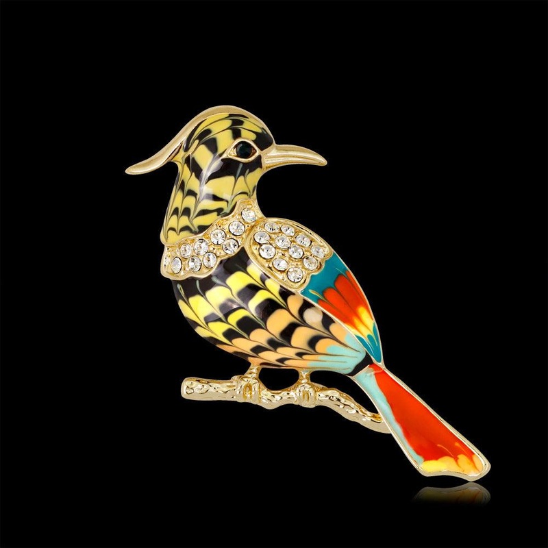 Dripping Oil Painted Wild Animal Bird Corsage Brooch