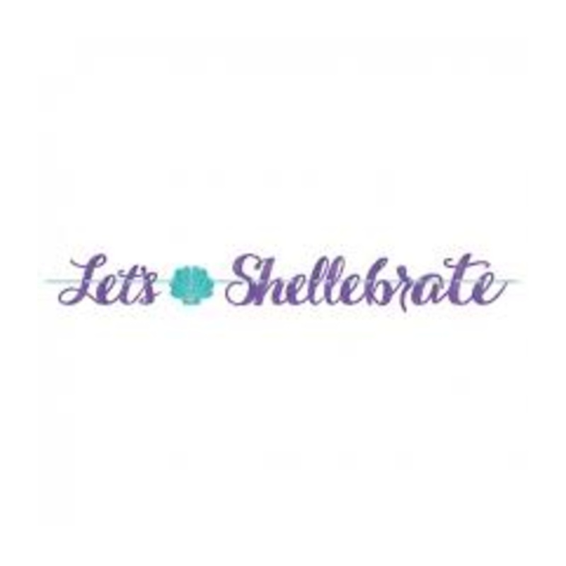 Mermaid Wishes Let's Shellebrate Banner 1ct