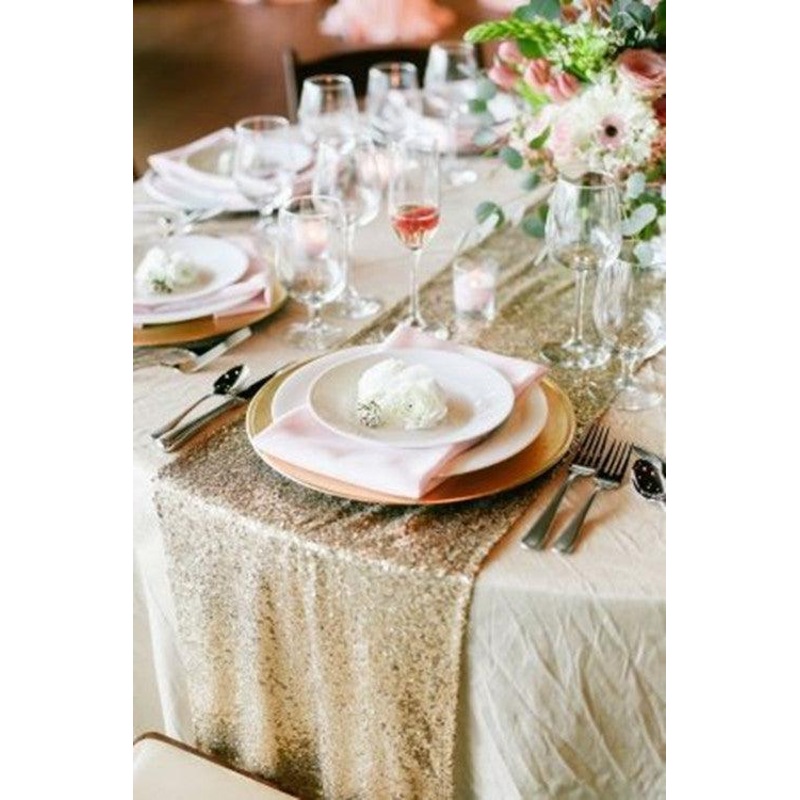 10pcs Sequin Table Runner Sequin Table Cloth for Rectangle Tables Covers for Wedding Engagement