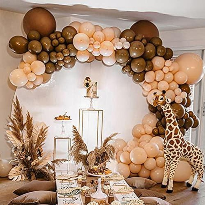 124pcs Party Balloon Arch kit Peach Brown Balloons Party Decoration Baby Show Birthday Wedding Pastel Balloon Decor
