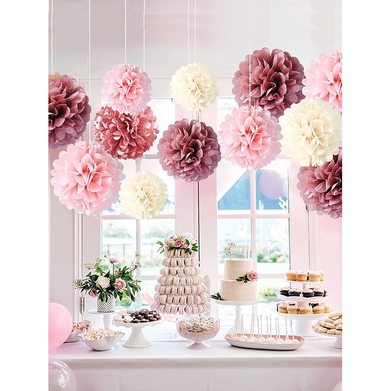 12pcs Paper Tissue Pom Pom