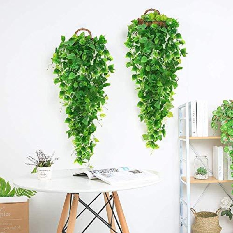 3pcs Artificial Hanging Plants, 3.6ft Fake Hanging Plant, Fake Ivy Vine for Wall House Room Indoor Outdoor Decoration (No Baskets)
