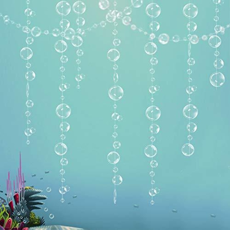 4 String Under the Sea White Bubble Garlands for Little Mermaid Party Decorations